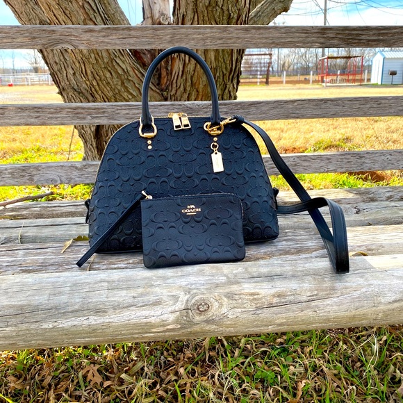 Coach Katy Satchel & matching corner Zip wallet w/ signature debossed print - Picture 1 of 2
